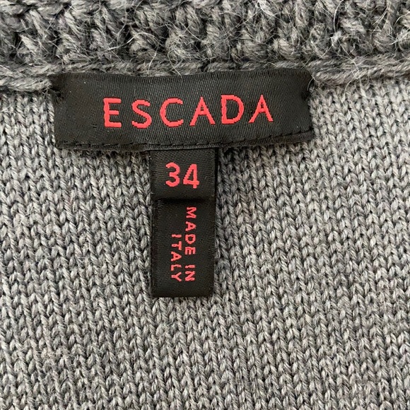 Escada 34 U.S. S Wool Mohair Gray Sweater Jacket - Picture 7 of 11